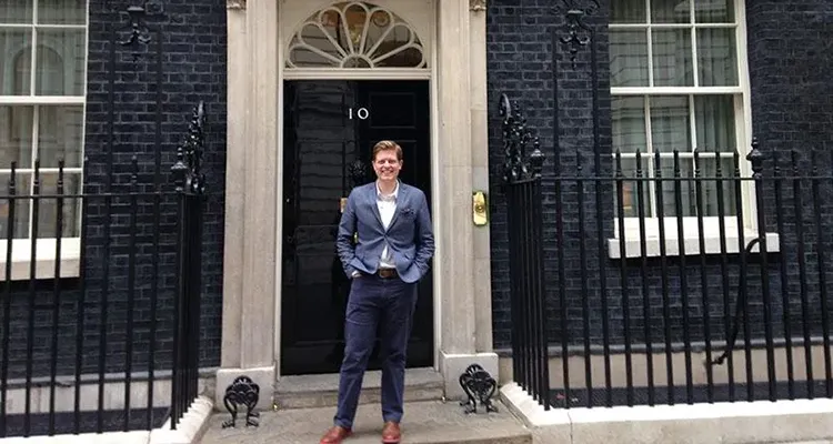 James Holt outside 10 Downing Street